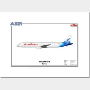 Airbus A321 - Maldivian (Art Print) Posters and Art